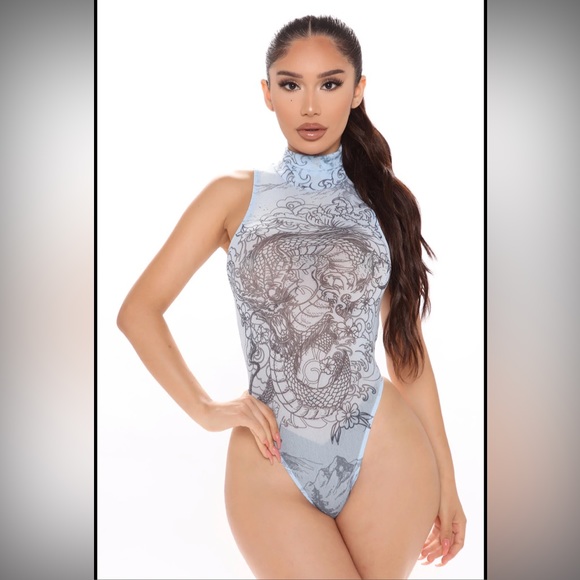 Slay Away Mesh Biker Short Set - Blue/Combo🐉 - Picture 5 of 6